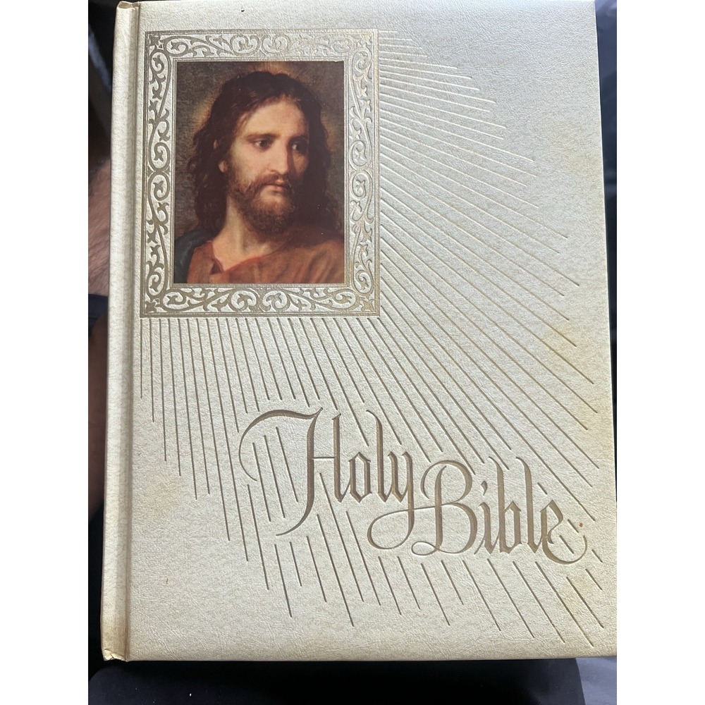 Vintage 1972-1973 New American Bible Catholic Holy Bible White Hardcover Gift